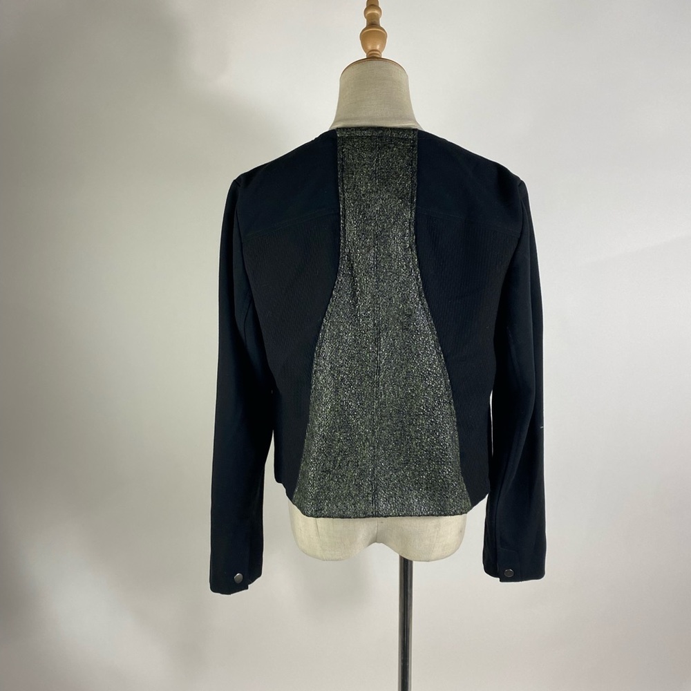 CABI Panel Media Black Snap Front Blazer Jacket Black Womens Medium - Picture 4 of 8